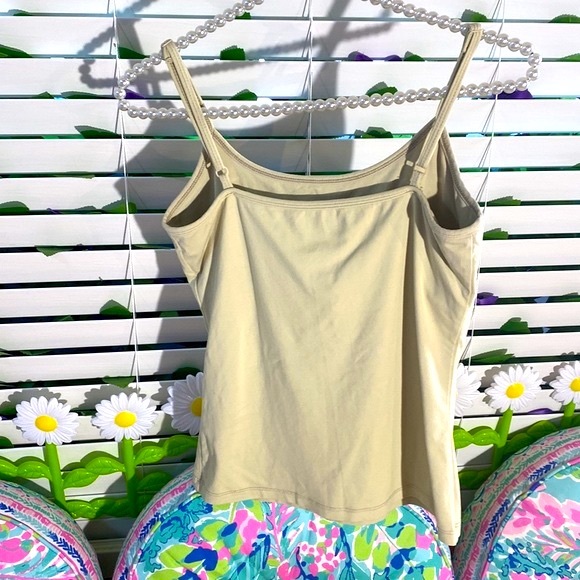 White House Black Market cashew tan camisole with built in shelf bra - Picture 2 of 5